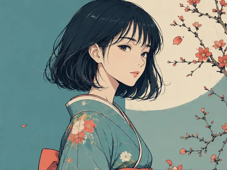 Illustration sample for reviewing line and color detail after upscaling